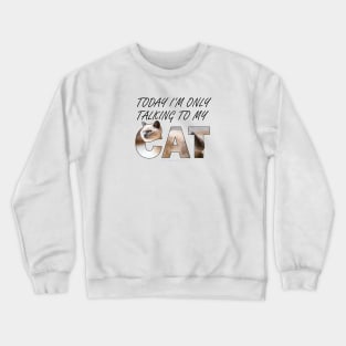 Today I'm only talking to my cat - siamese long hair white cat oil painting word art Crewneck Sweatshirt